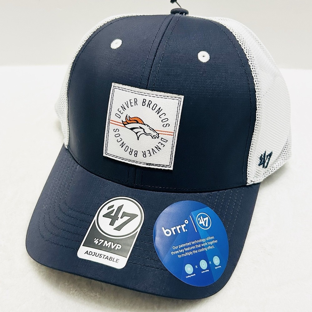 '47 Brand Denver Broncos Brrr MVP‎ Adjustable Hat Cap Blue Patch NFL Football